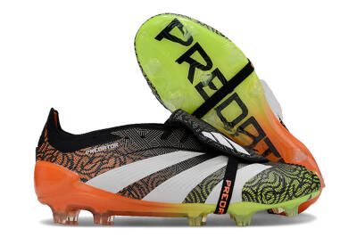 Men's Adidas Predator Elite Foldover Tongue FG Football Boots - Black/White/Green
