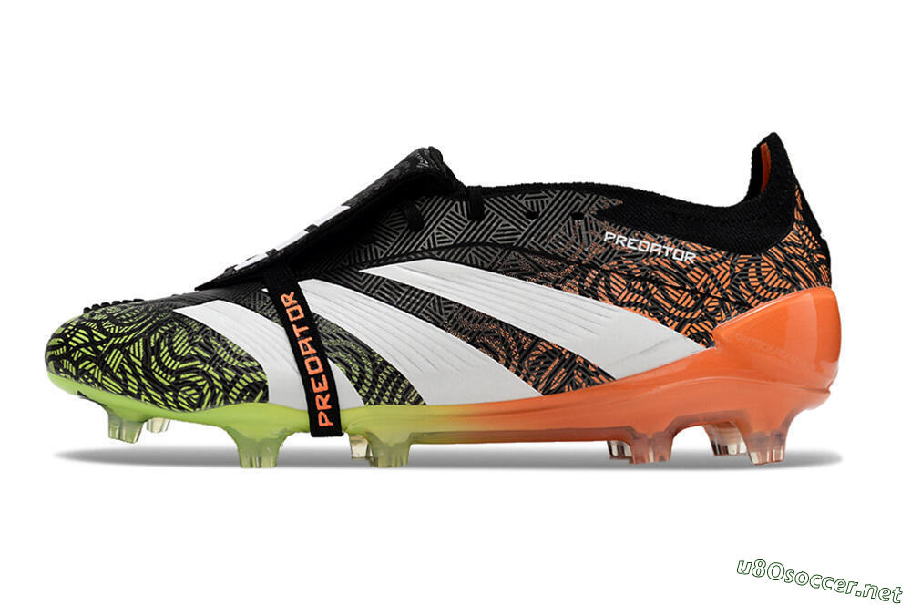 Men's Adidas Predator Elite Foldover Tongue FG Football Boots - Black/White/Green 0