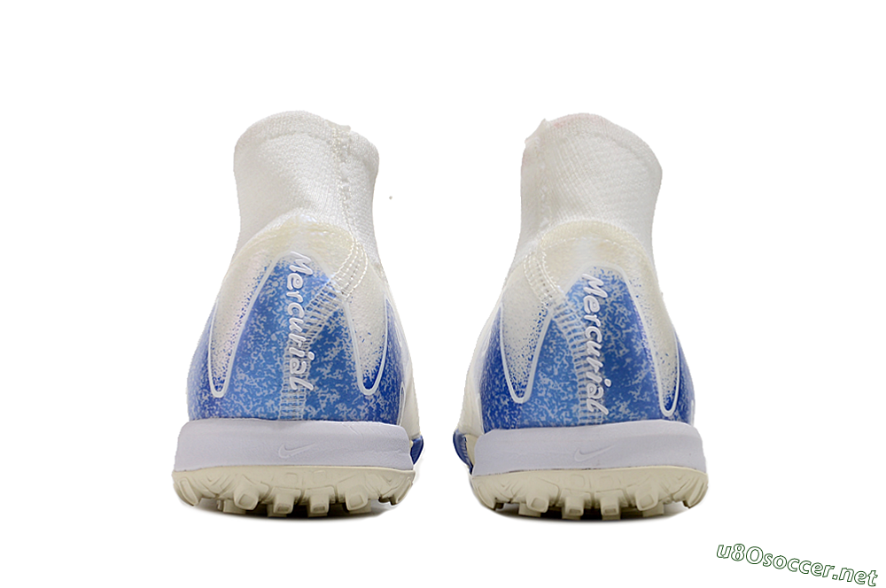 Unisex Nike Air Zoom Mercurial Superfly 10 Elite TF Football Shoes - Beige/Blue 5