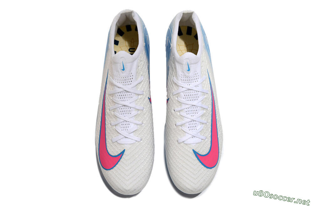 Unisex Nike Air Zoom Mercurial Vapor 16 Elite AG Football Boots - White/Pink/Blue 4