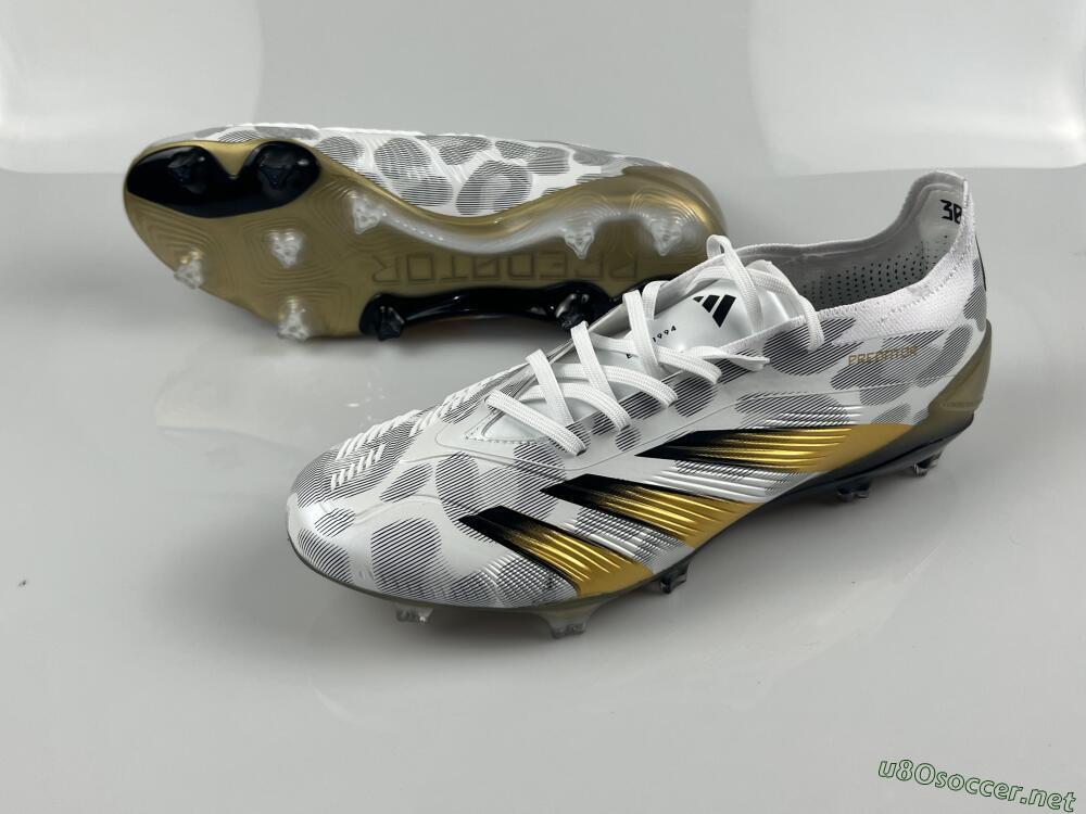Men's Adidas Predator Elite FG Football Boots - White/Grey/Gold 8