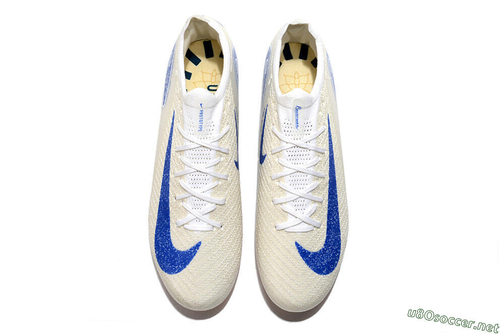 Unisex Nike Air Zoom Mercurial Vapor 16 Elite AG Football Boots - Beige/Blue 5