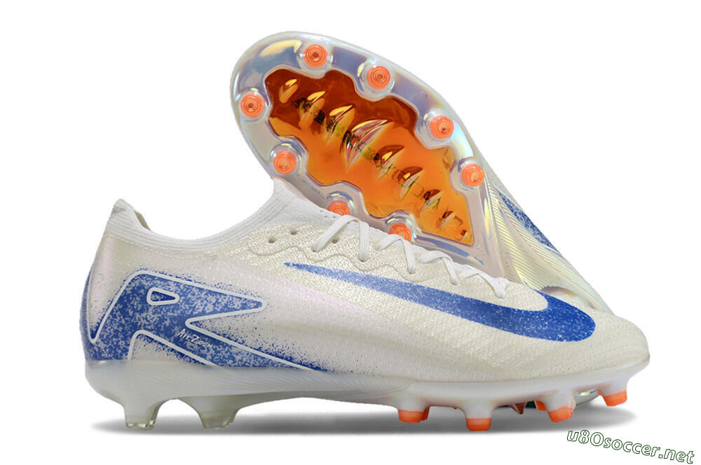 Unisex Nike Air Zoom Mercurial Vapor 16 Elite AG Football Boots - Beige/Blue 2
