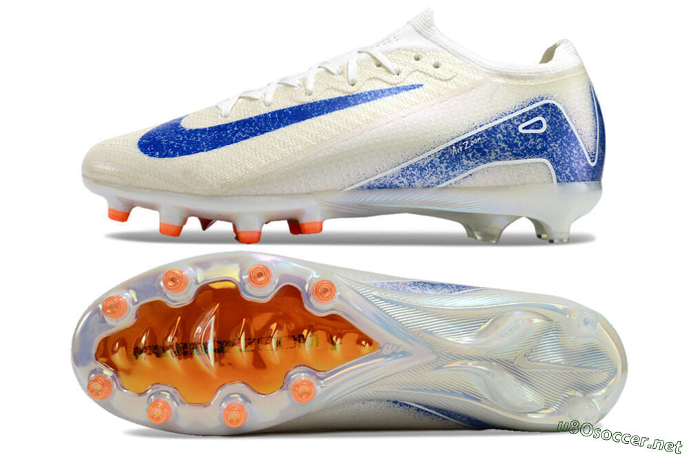 Unisex Nike Air Zoom Mercurial Vapor 16 Elite AG Football Boots - Beige/Blue 1