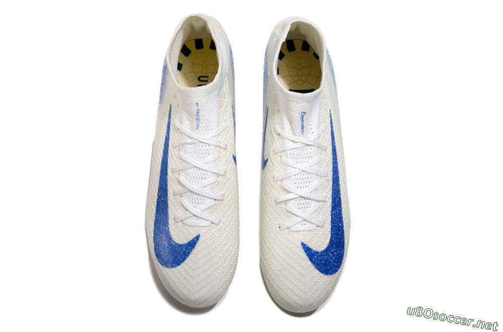 Unisex Nike Air Zoom Mercurial Superfly 10 Elite AG Football Boots - Beige/Blue 4