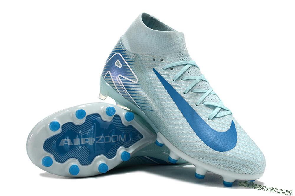 Unisex Nike Air Zoom Mercurial Superfly 10 Elite AG Football Boots - Jade/Beige/Blue 3