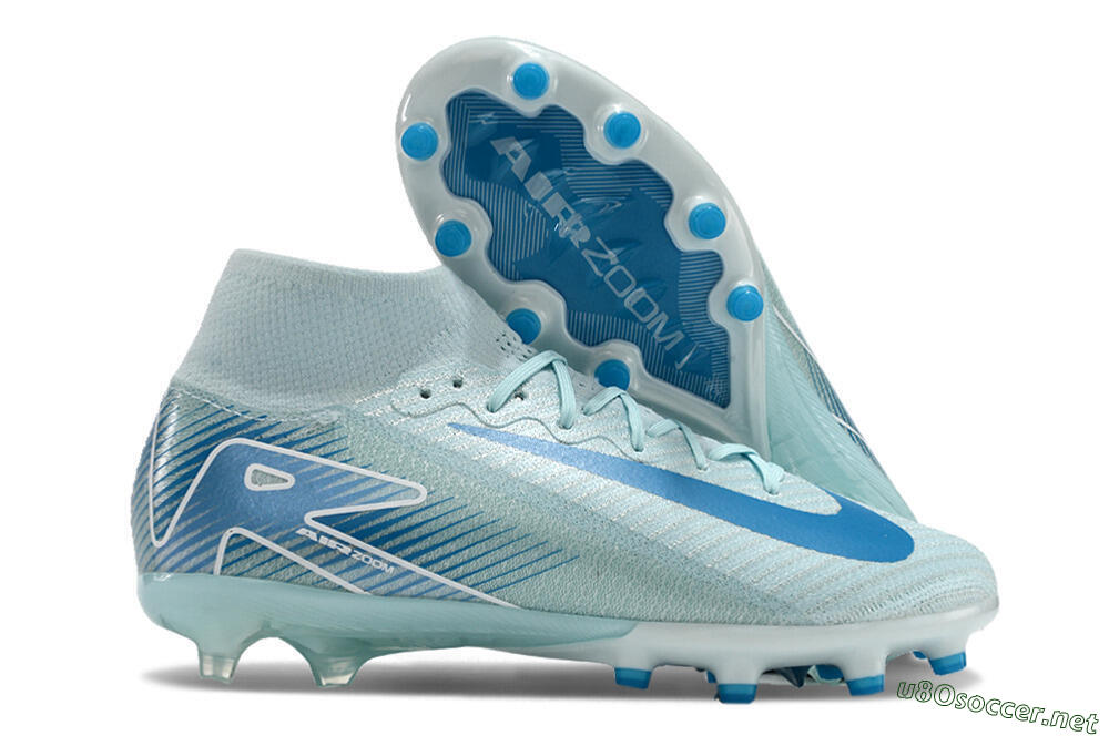 Unisex Nike Air Zoom Mercurial Superfly 10 Elite AG Football Boots - Jade/Beige/Blue 2