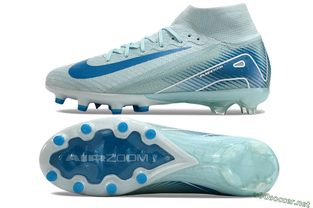 Unisex Nike Air Zoom Mercurial Superfly 10 Elite AG Football Boots - Jade/Beige/Blue 1