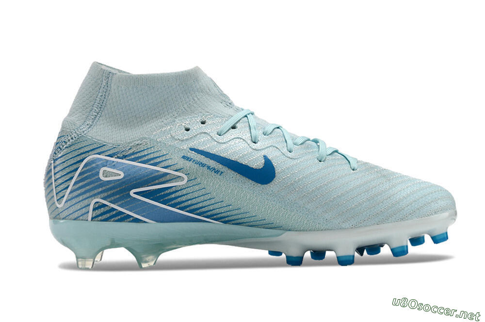 Unisex Nike Air Zoom Mercurial Superfly 10 Elite AG Football Boots - Jade/Beige/Blue 5