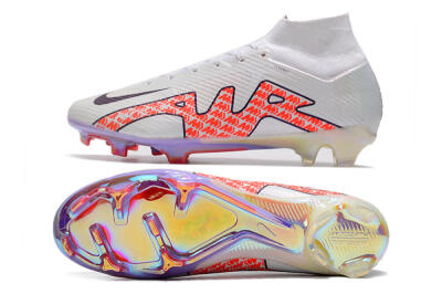 Men's Nike Air Zoom Mercurial Superfly 9 Elite FG Football Boots - White/Red