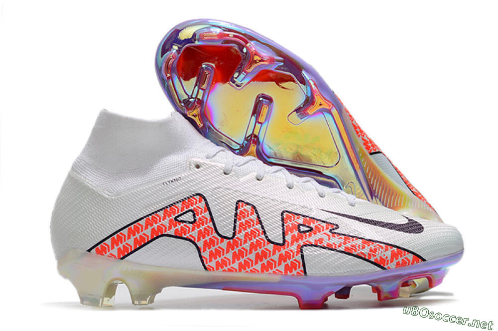 Men's Nike Air Zoom Mercurial Superfly 9 Elite FG Football Boots - White/Red 2