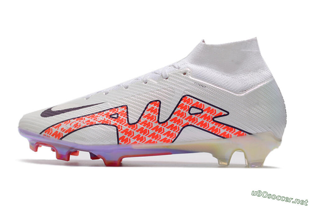 Men's Nike Air Zoom Mercurial Superfly 9 Elite FG Football Boots - White/Red 0
