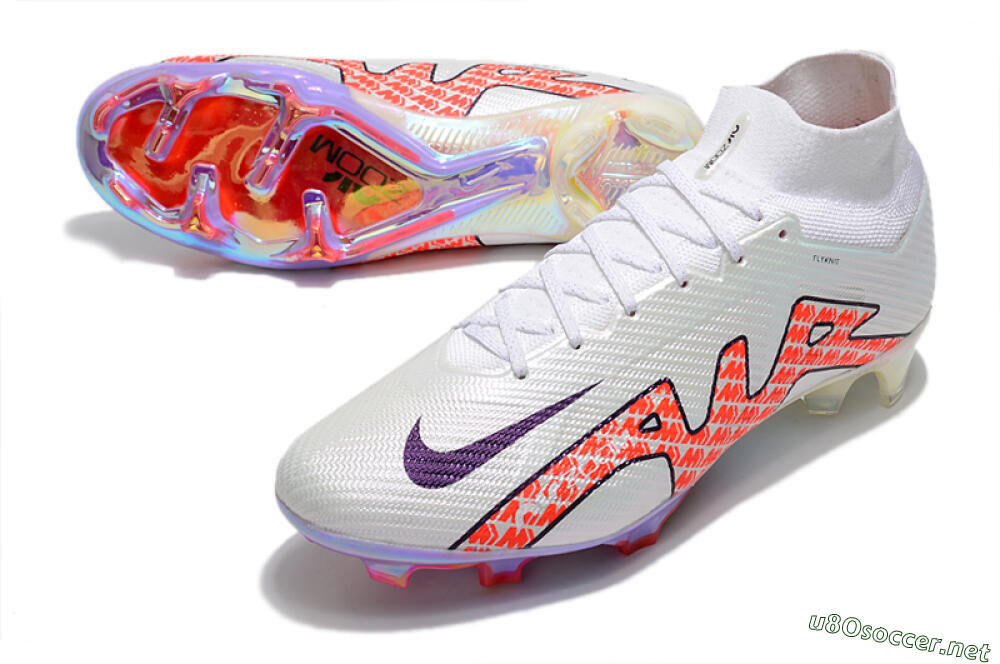 Men's Nike Air Zoom Mercurial Superfly 9 Elite FG Football Boots - White/Red 3