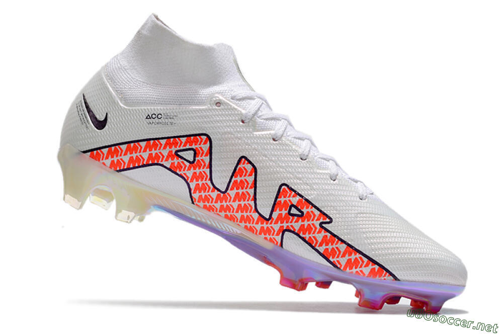 Men's Nike Air Zoom Mercurial Superfly 9 Elite FG Football Boots - White/Red 4