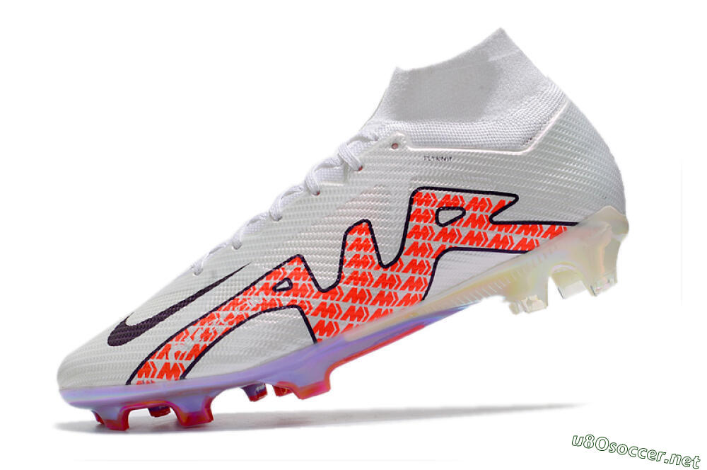 Men's Nike Air Zoom Mercurial Superfly 9 Elite FG Football Boots - White/Red 5