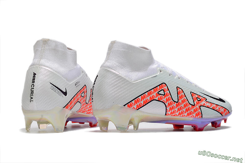 Men's Nike Air Zoom Mercurial Superfly 9 Elite FG Football Boots - White/Red 6