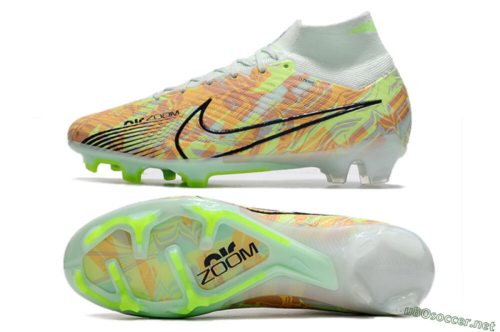 Men's Nike Air Zoom Mercurial Superfly 9 Elite FG Football Boots - Blue/Green 1