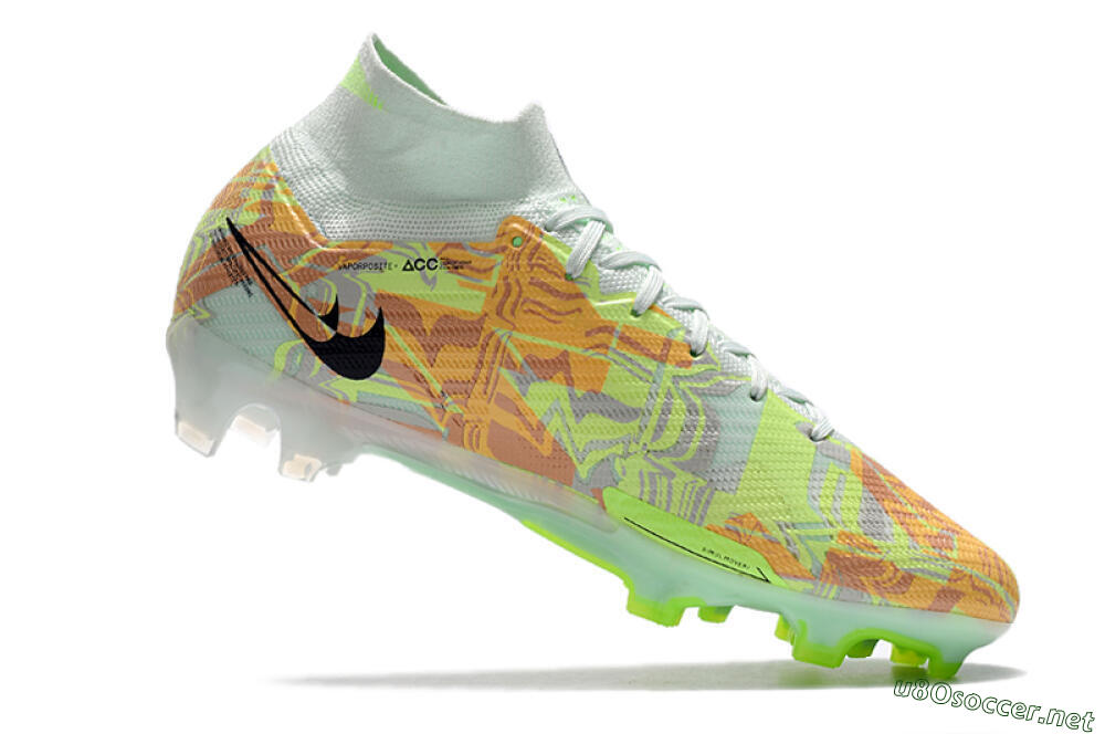 Men's Nike Air Zoom Mercurial Superfly 9 Elite FG Football Boots - Blue/Green 4