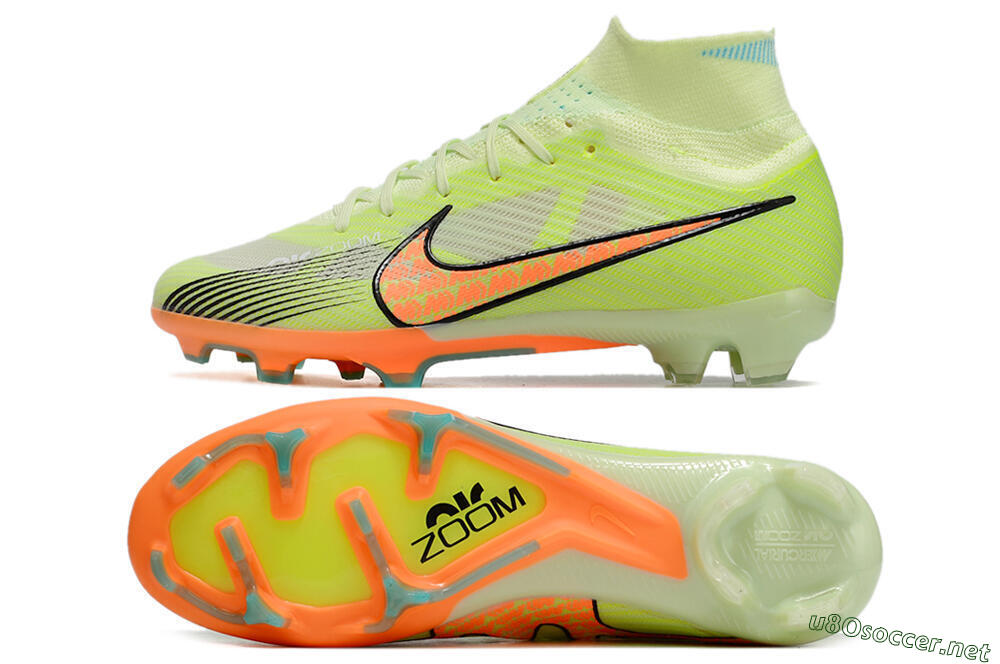 Men's Nike Air Zoom Mercurial Superfly 9 Elite FG Football Boots - Green/Orange 1