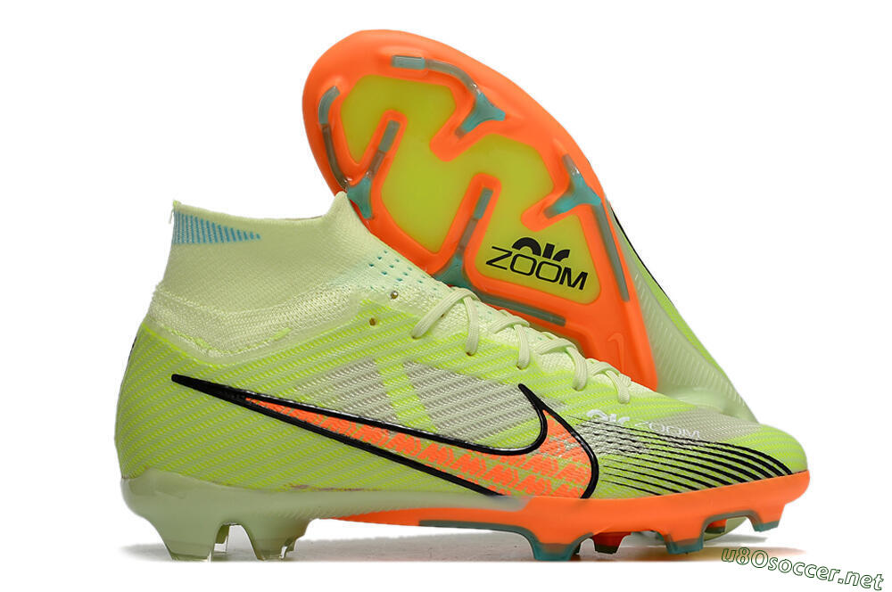 Men's Nike Air Zoom Mercurial Superfly 9 Elite FG Football Boots - Green/Orange 2
