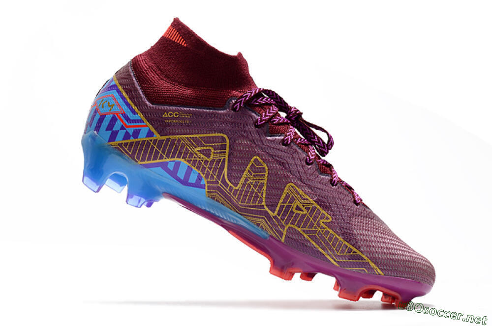 Men's Nike Air Zoom Mercurial Superfly 9 Elite FG Football Boots - Purple/Blue/Gold 4