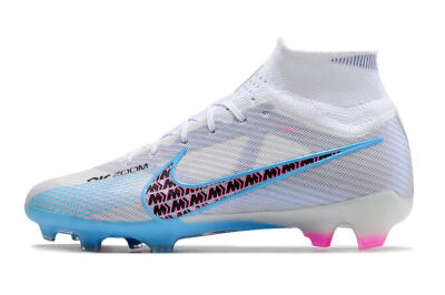 Men's Nike Air Zoom Mercurial Superfly 9 Elite FG Football Boots - White/Blue/Pink