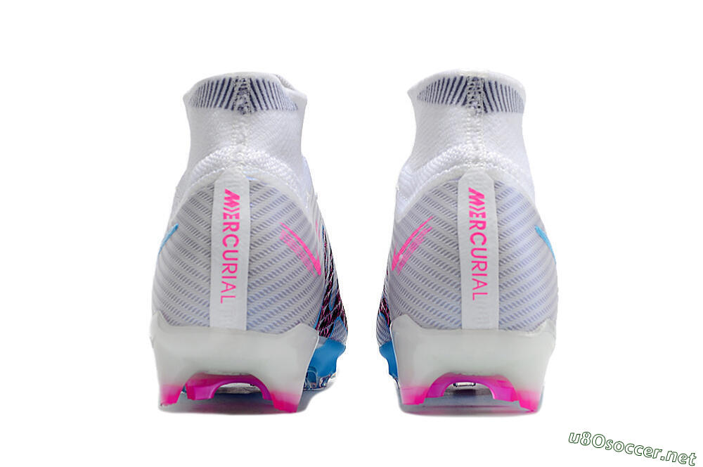 Men's Nike Air Zoom Mercurial Superfly 9 Elite FG Football Boots - White/Blue/Pink 5