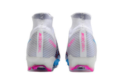 Men's Nike Air Zoom Mercurial Superfly 9 Elite FG Football Boots - White/Blue/Pink
