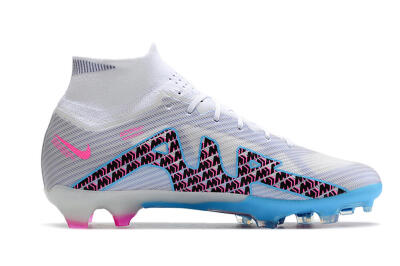 Men's Nike Air Zoom Mercurial Superfly 9 Elite FG Football Boots - White/Blue/Pink