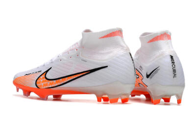 Men's Nike Air Zoom Mercurial Superfly 9 Elite FG Football Boots - White/Orange/Black