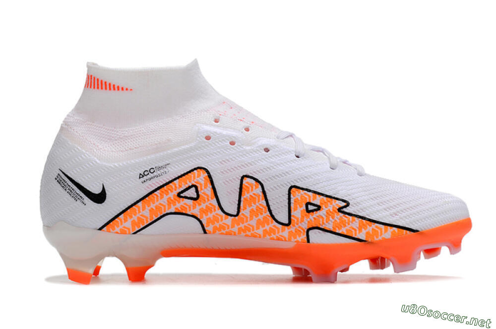 Men's Nike Air Zoom Mercurial Superfly 9 Elite FG Football Boots - White/Orange/Black 5