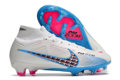 Men's Nike Air Zoom Mercurial Superfly 9 Elite FG Football Boots - Grey/Blue/Red