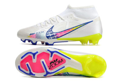 Men's Nike Air Zoom Mercurial Superfly 9 Elite FG Football Boots - White/Blue/Pink/Green