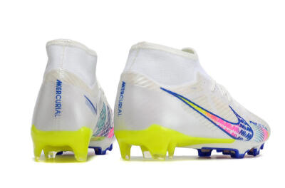 Men's Nike Air Zoom Mercurial Superfly 9 Elite FG Football Boots - White/Blue/Pink/Green