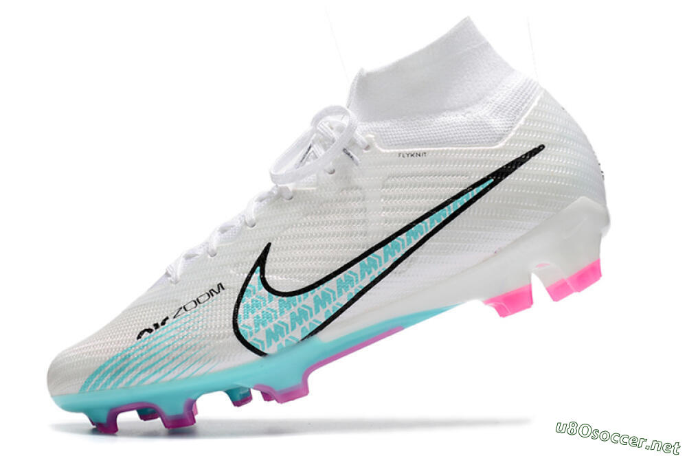 Unisex Nike Air Zoom Mercurial Superfly 9 Elite FG Football Boots - White/Blue/Black 5