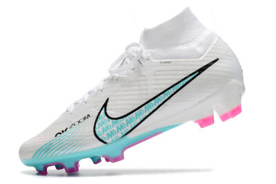 Unisex Nike Air Zoom Mercurial Superfly 9 Elite FG Football Boots - White/Blue/Black