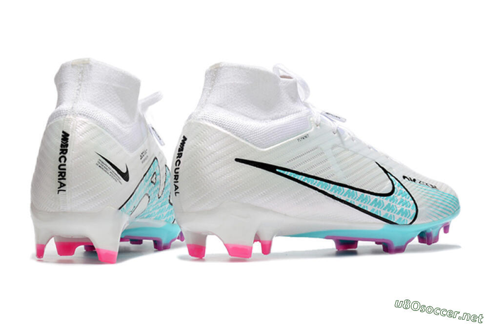 Unisex Nike Air Zoom Mercurial Superfly 9 Elite FG Football Boots - White/Blue/Black 6