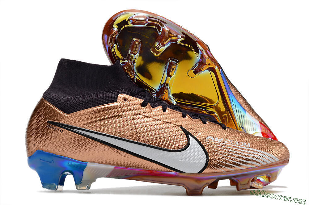 Unisex Nike Air Zoom Mercurial Vapor 15 Elite FG Football Boots - Gold/White/Black 2