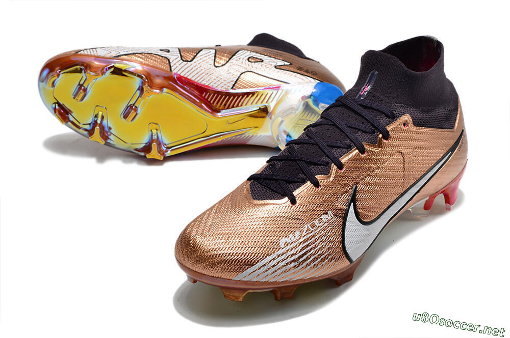 Unisex Nike Air Zoom Mercurial Vapor 15 Elite FG Football Boots - Gold/White/Black 3