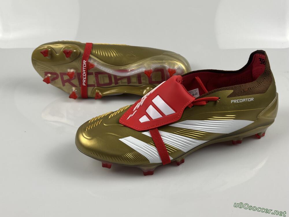 Men's Adidas Predator Elite Foldover Tongue FG Football Boots - Gold/White/Red
