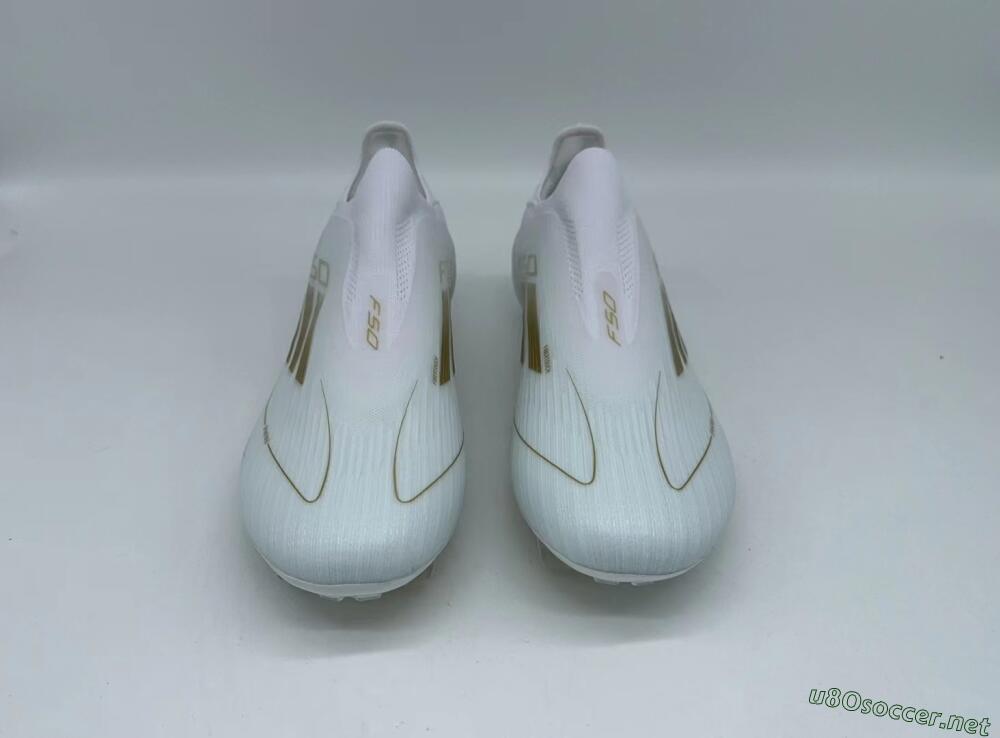 Men's Adidas F50+ Adizero FG Football Boots - White/Gold