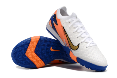 Men's Nike Air Zoom Mercurial Vapor 16 Elite TF Football Shoes - White/Orange/Blue