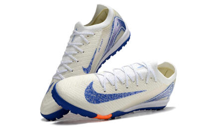 Men's Nike Air Zoom Mercurial Vapor 16 Elite TF Football Shoes - White/Blue/Orange