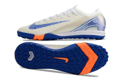 Men's Nike Air Zoom Mercurial Vapor 16 Elite TF Football Shoes - White/Blue/Orange