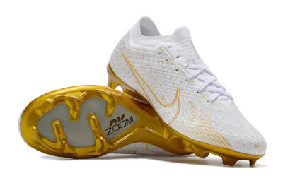 Men's Nike Air Zoom Mercurial Vapor 15 Elite FG Football Boots - White/Gold