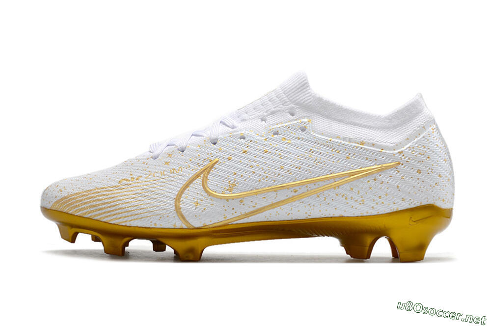 Men's Nike Air Zoom Mercurial Vapor 15 Elite FG Football Boots - White/Gold 0