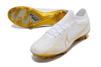 Men's Nike Air Zoom Mercurial Vapor 15 Elite FG Football Boots - White/Gold
