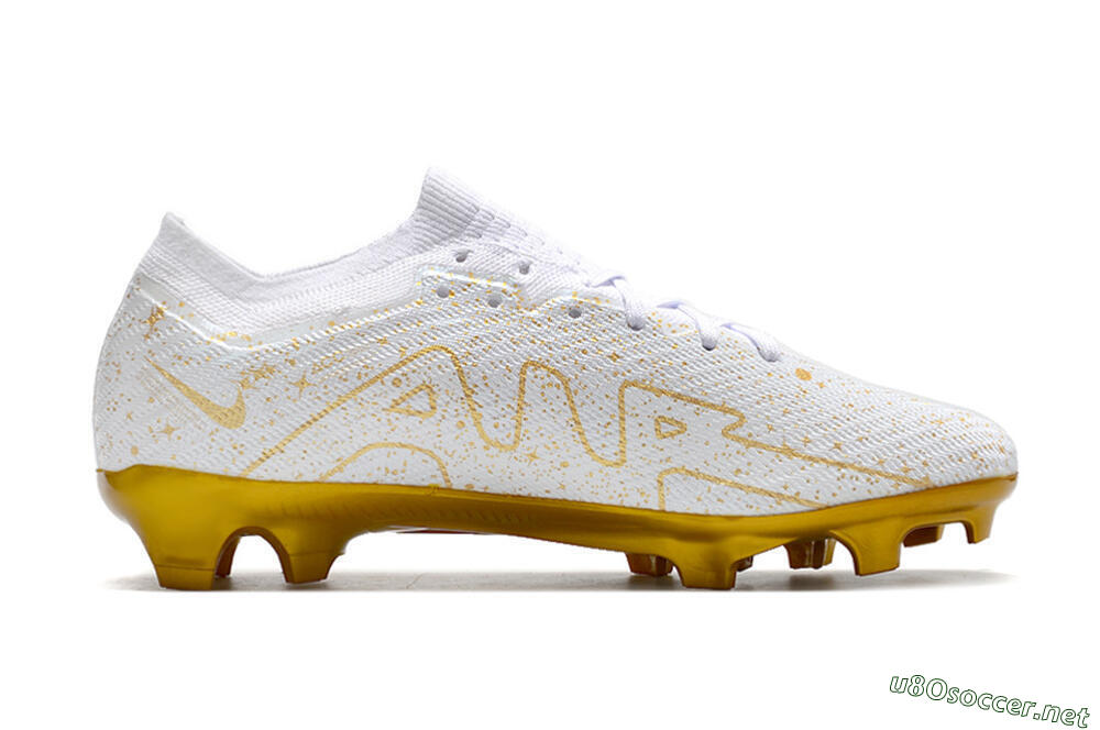 Men's Nike Air Zoom Mercurial Vapor 15 Elite FG Football Boots - White/Gold 5