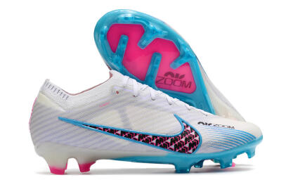Unisex Nike Air Zoom Mercurial Vapor 15 Elite FG Football Boots - White/Blue/Black/Pink