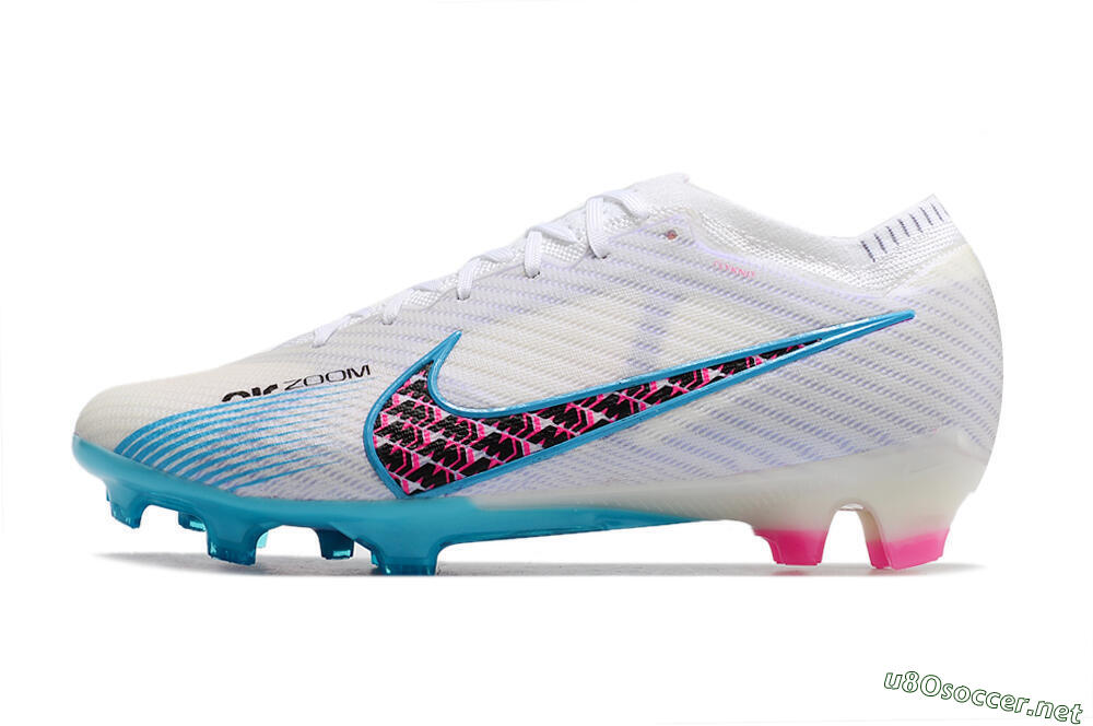 Unisex Nike Air Zoom Mercurial Vapor 15 Elite FG Football Boots - White/Blue/Black/Pink 0